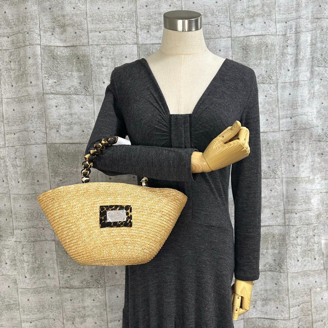 DOLCE & GABBANA D&G JUNIOR ストロー かごバッグ 豹柄