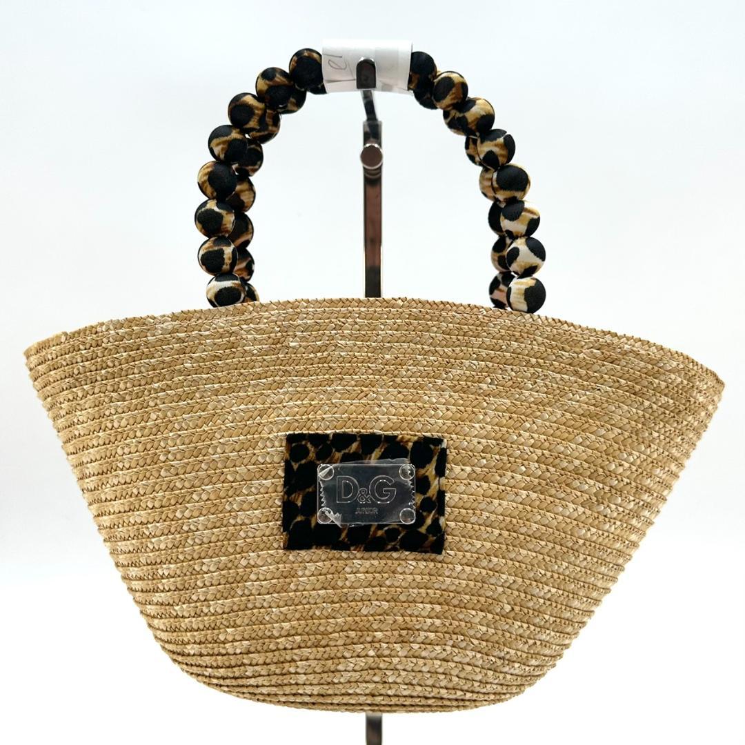 DOLCE & GABBANA D&G JUNIOR ストロー かごバッグ 豹柄