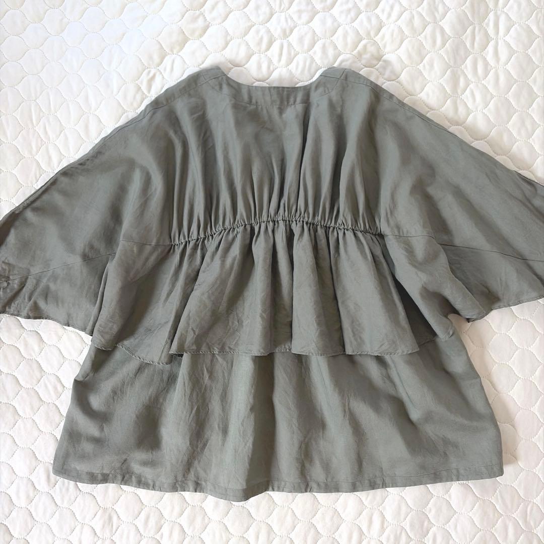 【24SS美品】BEARDSLEY✴︎後ろフリル羽織　カーキ