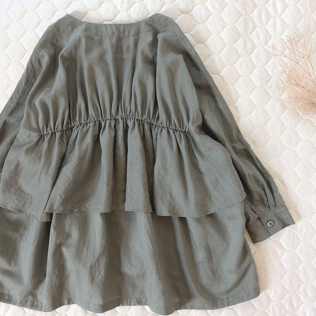 【24SS美品】BEARDSLEY✴︎後ろフリル羽織　カーキ