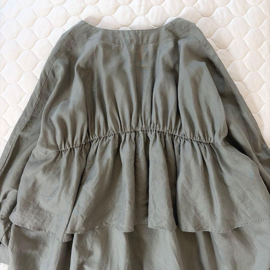 【24SS美品】BEARDSLEY✴︎後ろフリル羽織　カーキ