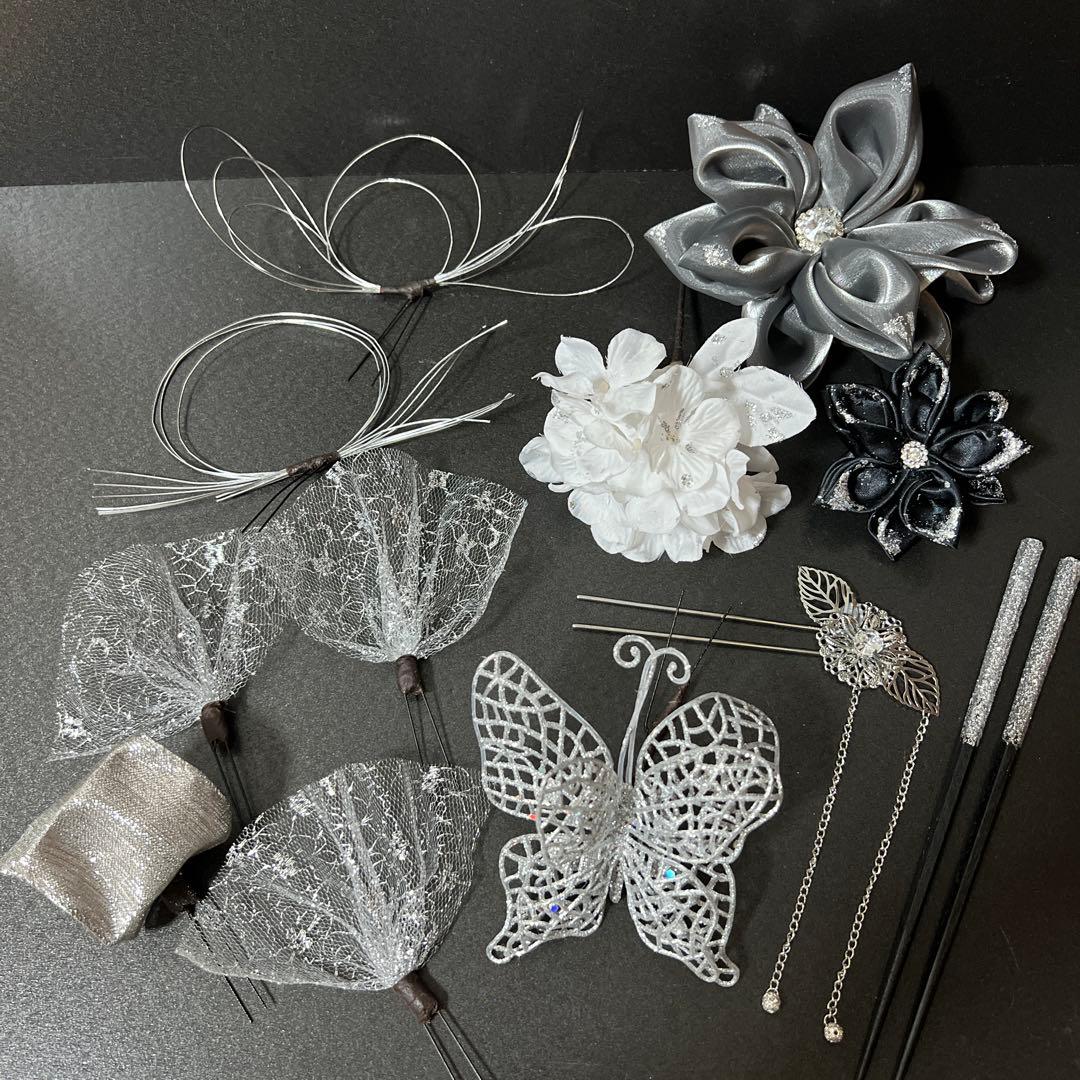 髪飾り・簪・成人式・結婚式・つまみ細工・豪華・ド派手・振袖・花魁・キラキラ・蝶