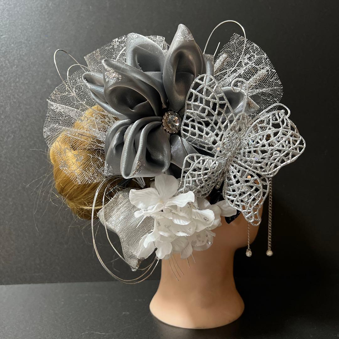 髪飾り・簪・成人式・結婚式・つまみ細工・豪華・ド派手・振袖・花魁・キラキラ・蝶