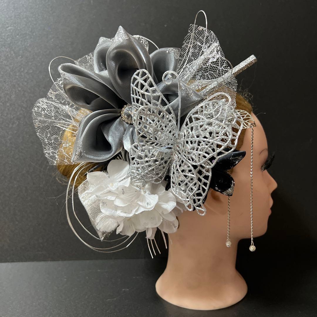 髪飾り・簪・成人式・結婚式・つまみ細工・豪華・ド派手・振袖・花魁・キラキラ・蝶