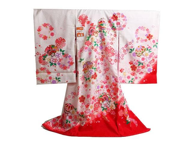 【新品】正絹 お宮参り着物　初着(産着)　女児　白ぼかし　 01649