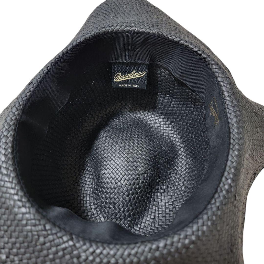 折り畳み可 ボルサリーノ Borsalino ワイドブリムハット 麦わら帽子 M