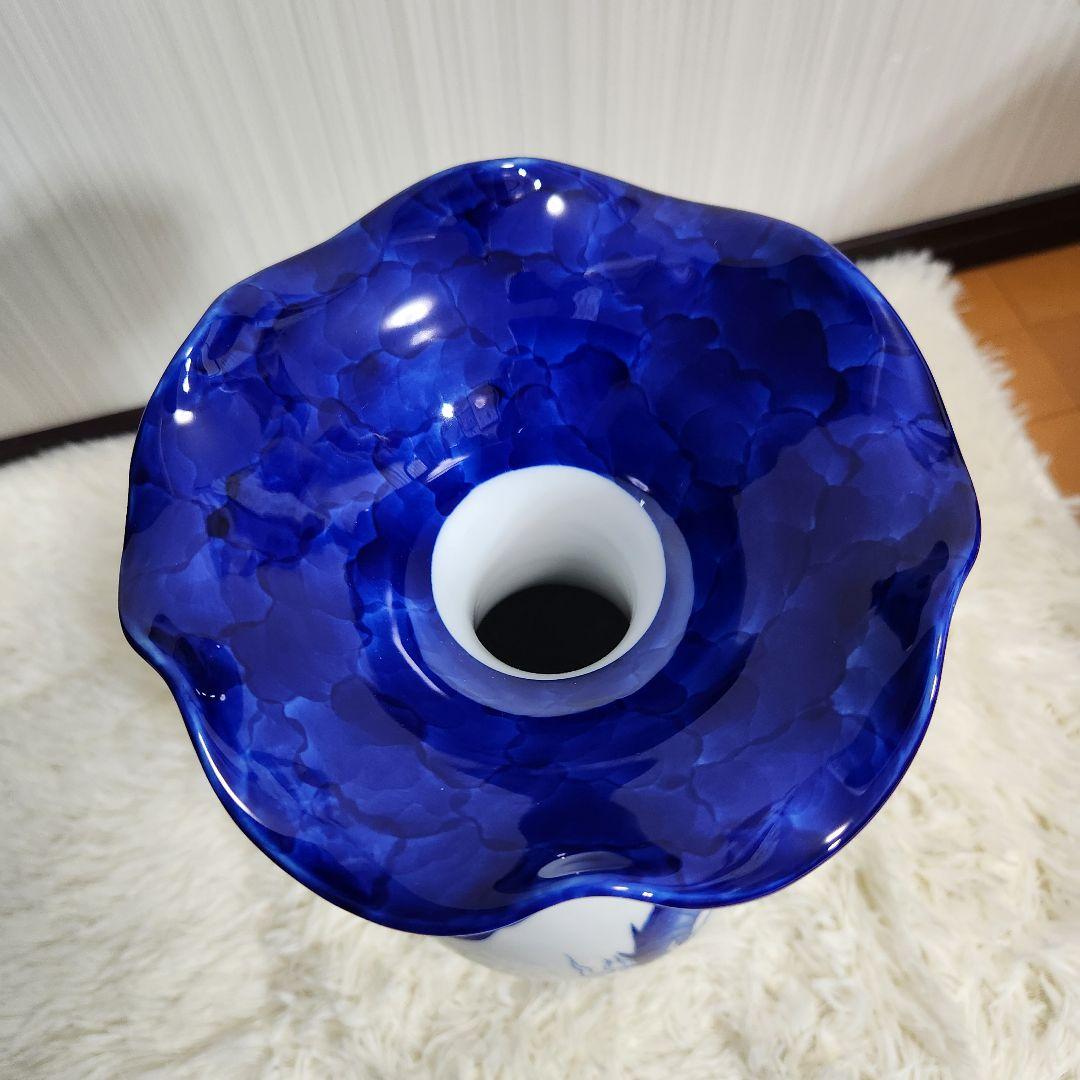 【廃盤希少♪入手困難】宮内庁御用達 深川製磁 有田焼 染付竜 花瓶 高さ40cm