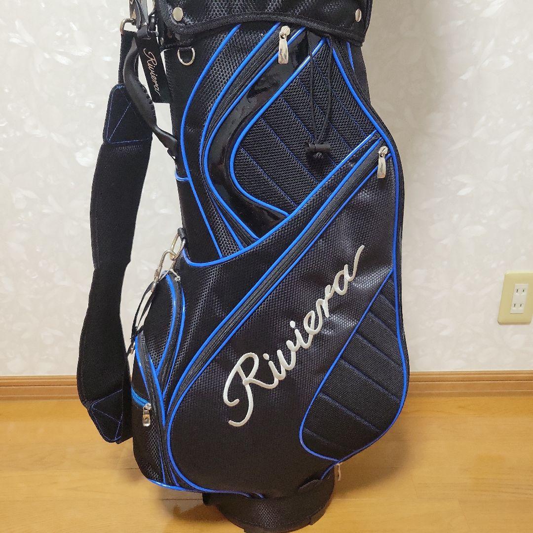 Riviera キャディバッグ 黒と青　リビエラ