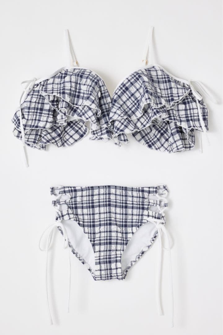 新品、未使用　rienda ビキニ　◎ チェック柄