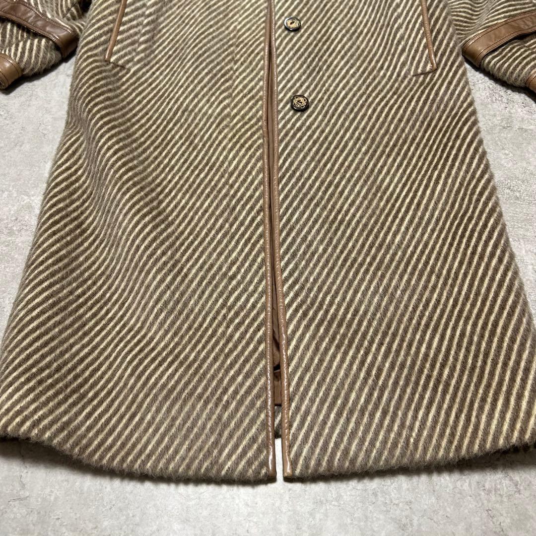 【レア】ロエベロングコートモヘアウール　アナグラム　ヴィンテージ　シルク