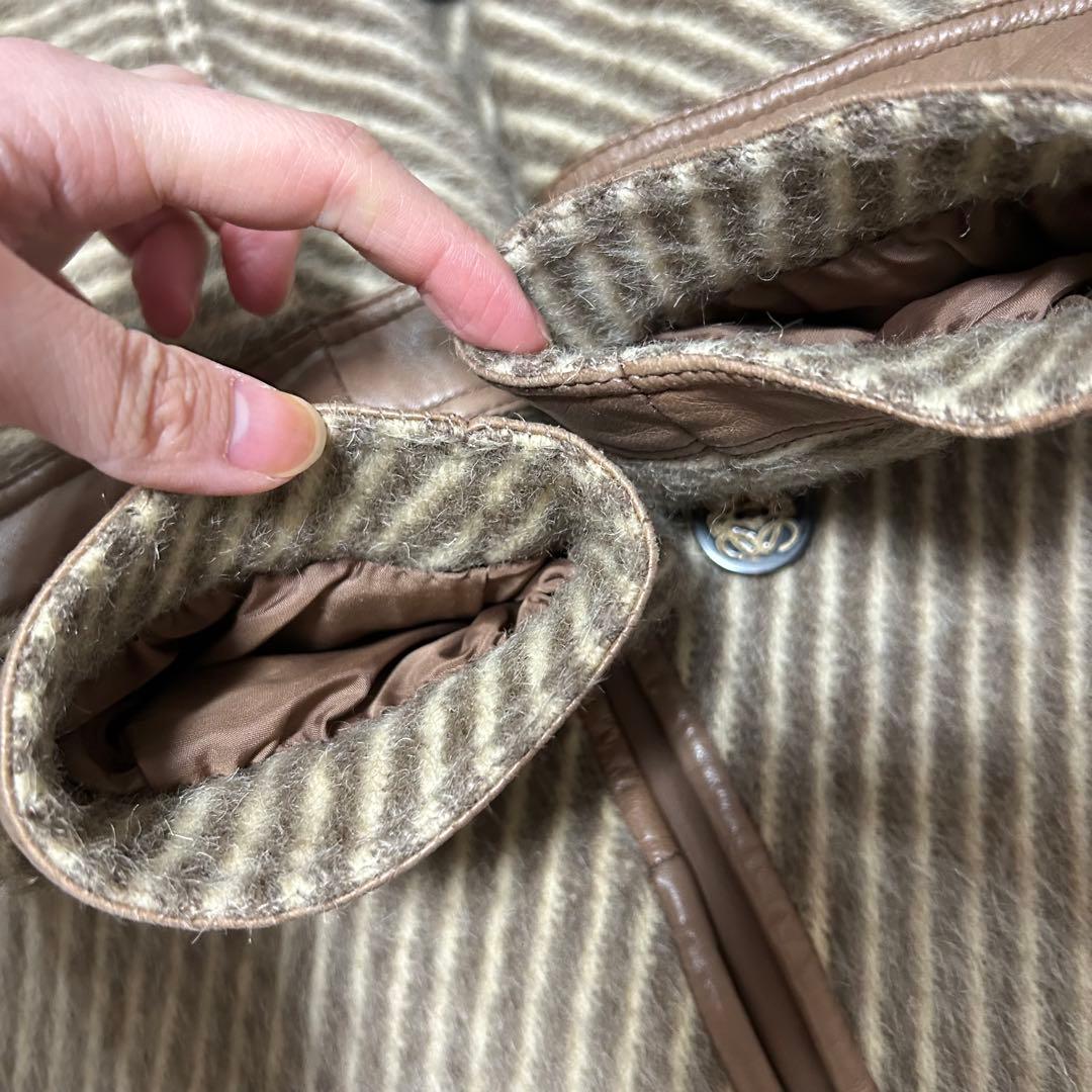 【レア】ロエベロングコートモヘアウール　アナグラム　ヴィンテージ　シルク