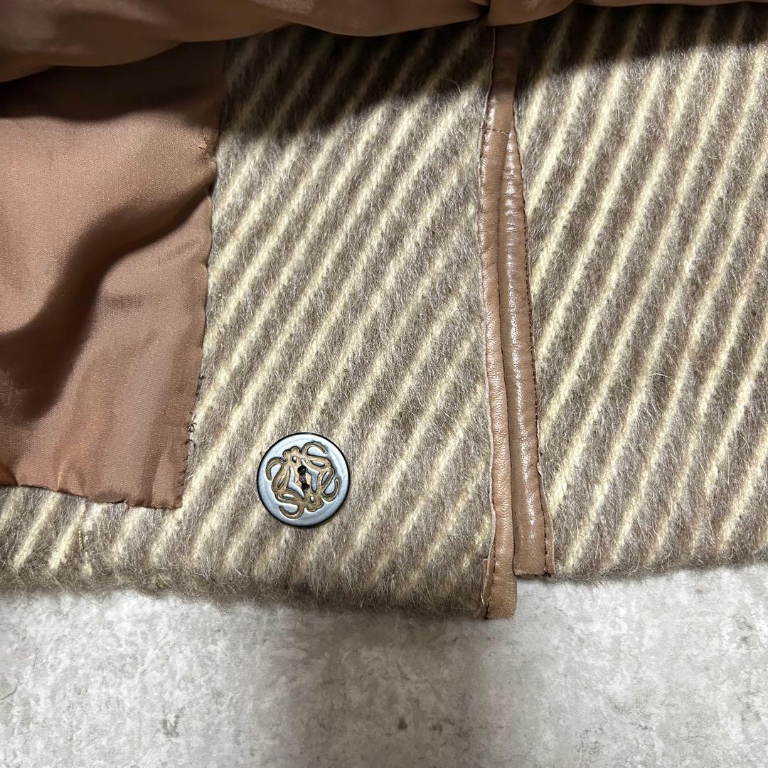 【レア】ロエベロングコートモヘアウール　アナグラム　ヴィンテージ　シルク