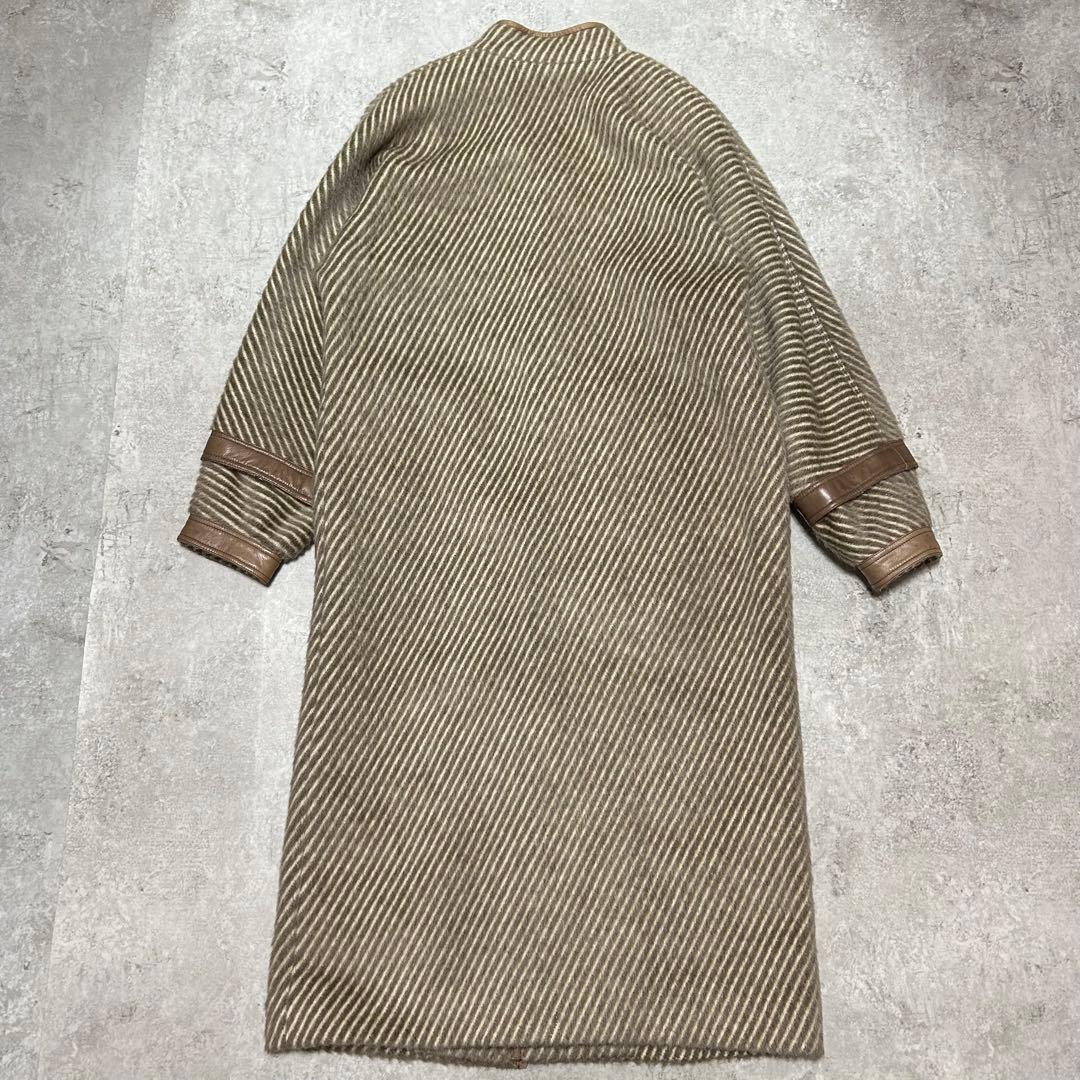 【レア】ロエベロングコートモヘアウール　アナグラム　ヴィンテージ　シルク