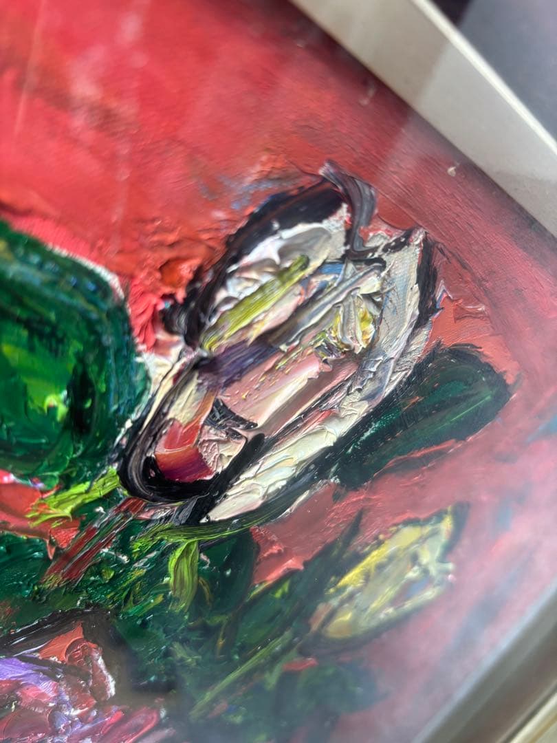 め*る様 油絵　田中忠雄 作　ばら　160サイズ