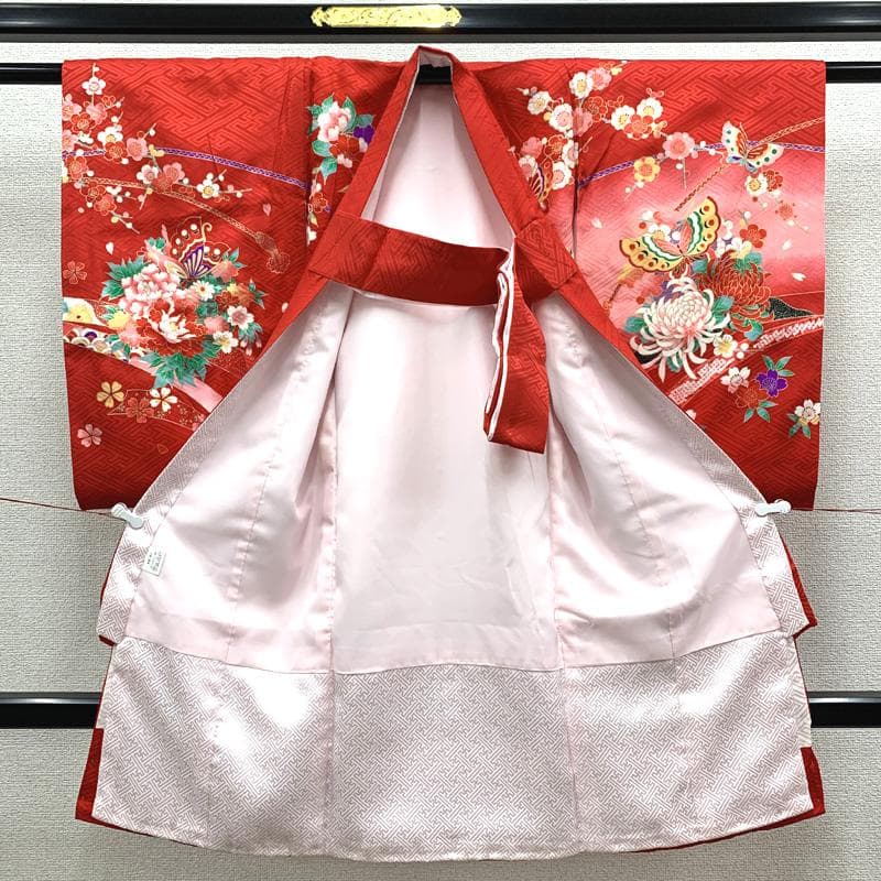 503ax32□お宮参り 女児 着物 掛け着 長襦袢付 七五三にも□未使用品