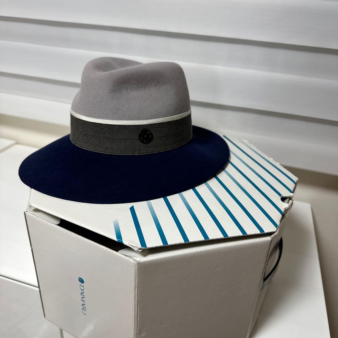 【美品】メゾンミッシェル maison michel バイカラーウールハット