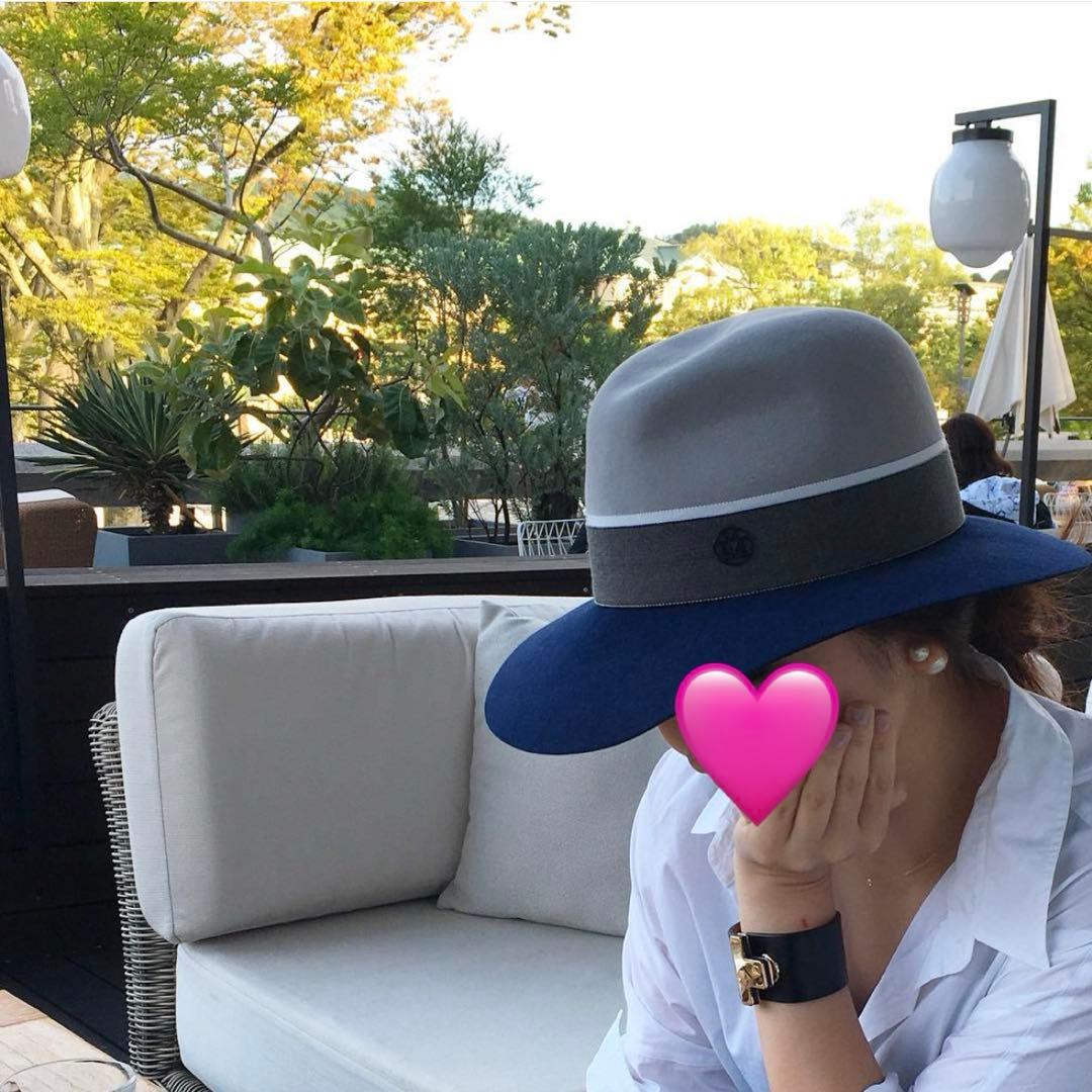 【美品】メゾンミッシェル maison michel バイカラーウールハット