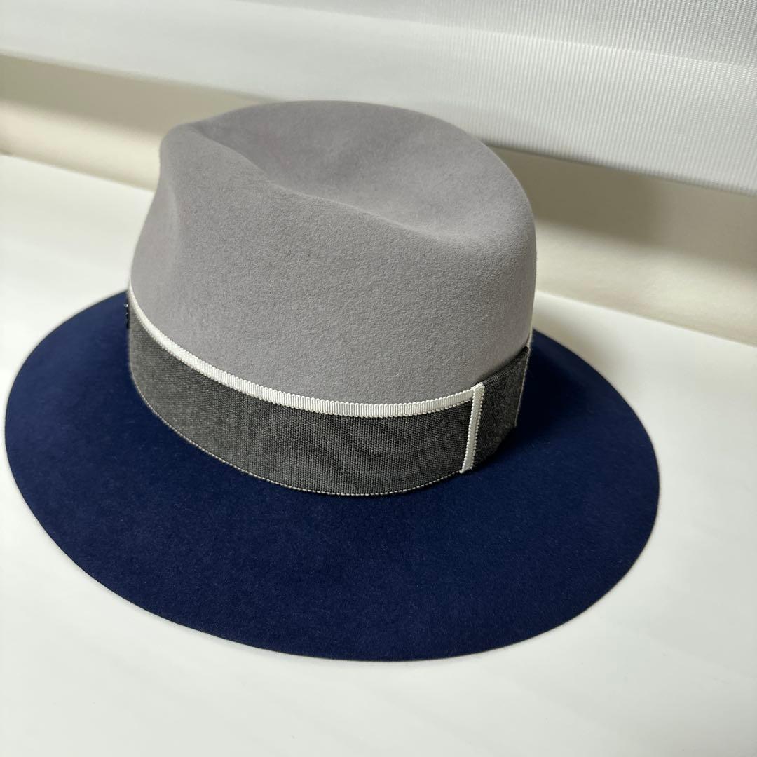 【美品】メゾンミッシェル maison michel バイカラーウールハット