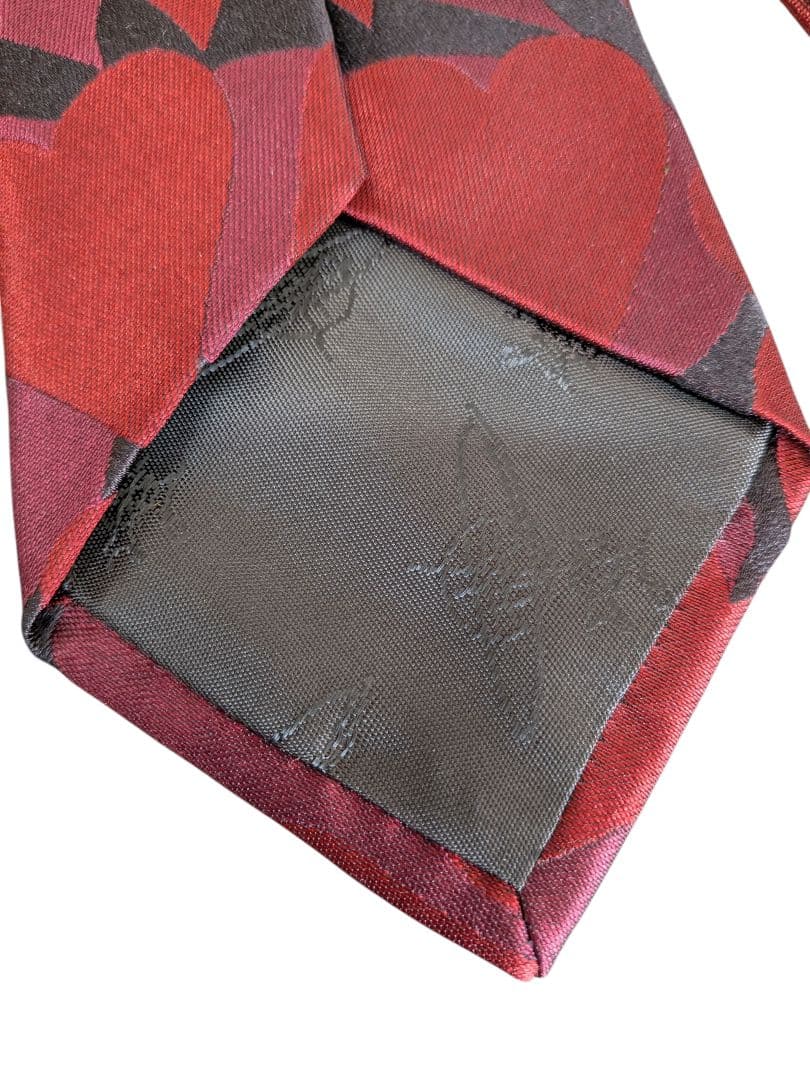 美品　ヴィヴィアンウエストウッド ハートジャカード シルク ネクタイ レッド