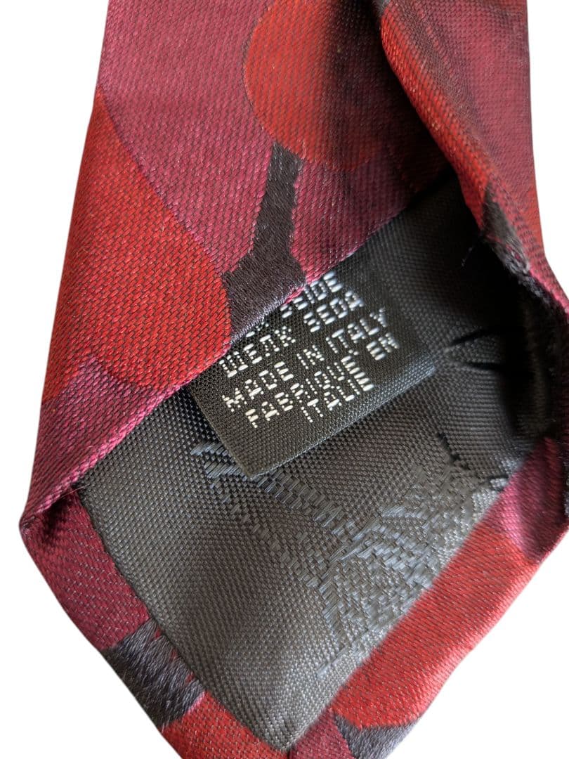 美品　ヴィヴィアンウエストウッド ハートジャカード シルク ネクタイ レッド