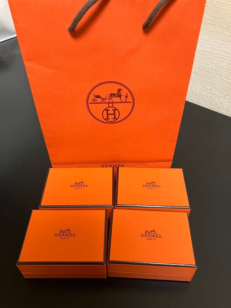 HERMES 多色布製カフリンクスセット