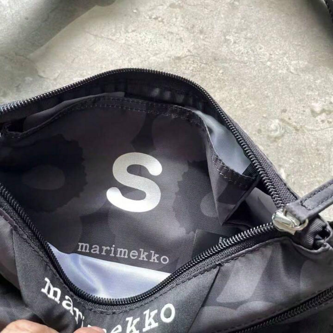 marimekko 花柄 サコッシュ 黒