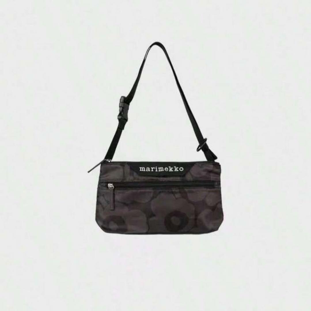 marimekko 花柄 サコッシュ 黒