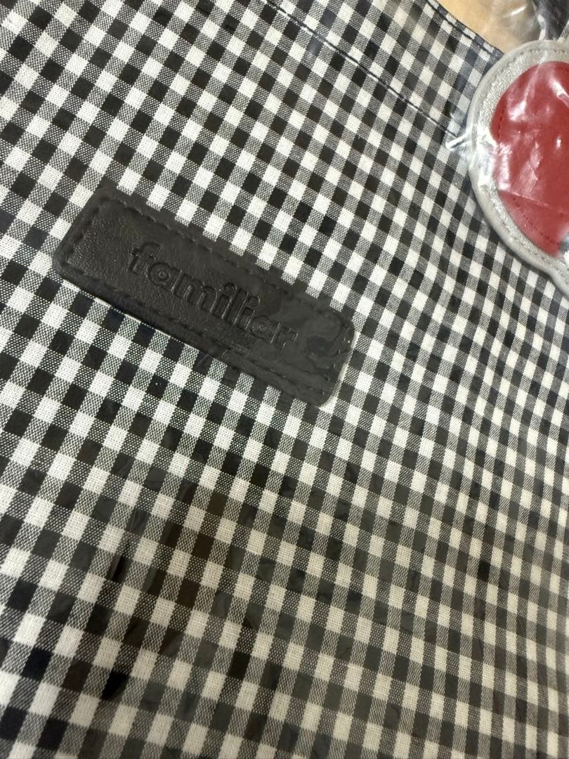 familiar ファミリア ブラックチェック柄 トートバッグ