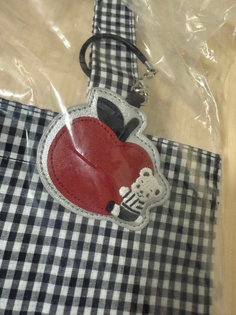 familiar ファミリア ブラックチェック柄 トートバッグ