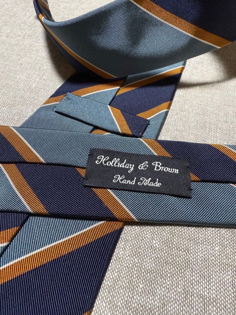 【新品】Holliday & Brown／レジメンタル／アースブルー／ネイビー
