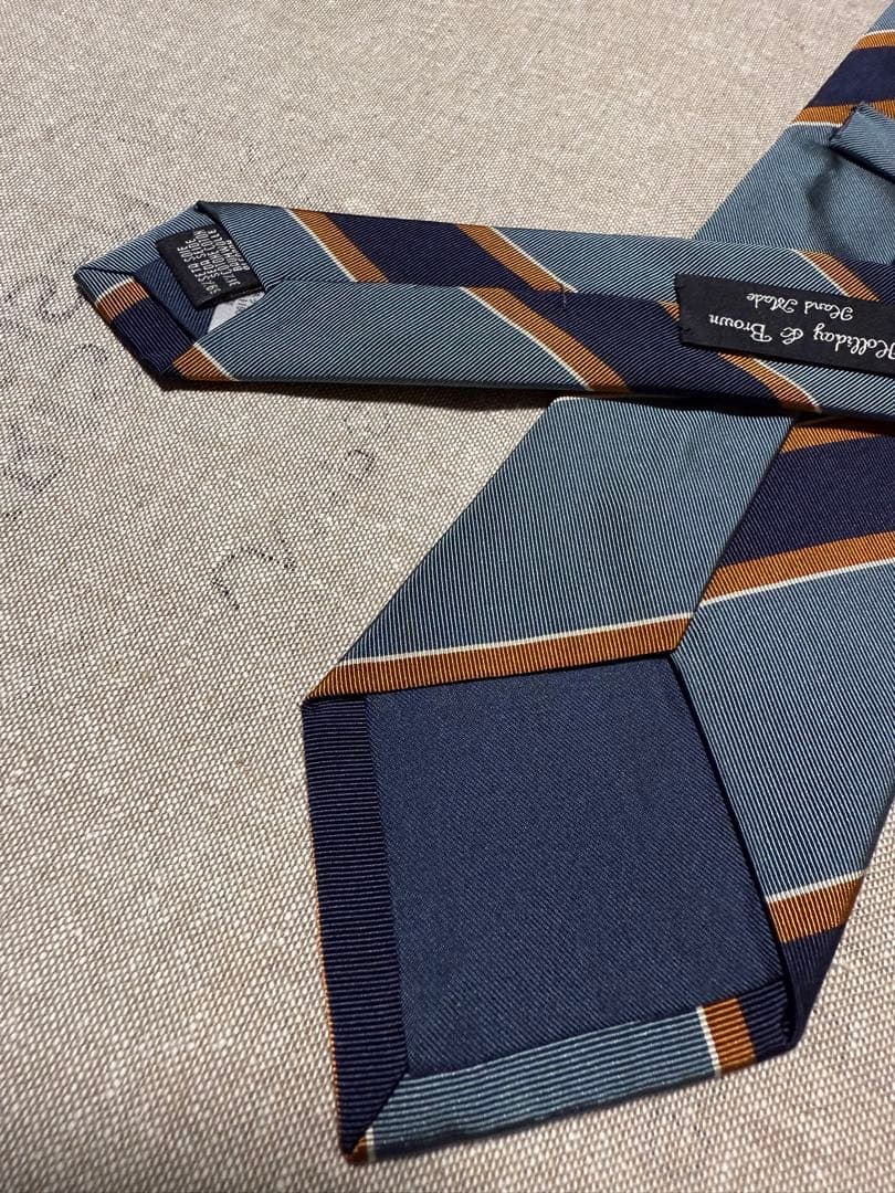 【新品】Holliday & Brown／レジメンタル／アースブルー／ネイビー