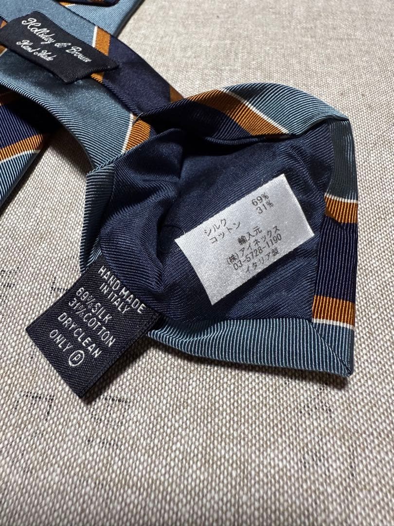 【新品】Holliday & Brown／レジメンタル／アースブルー／ネイビー