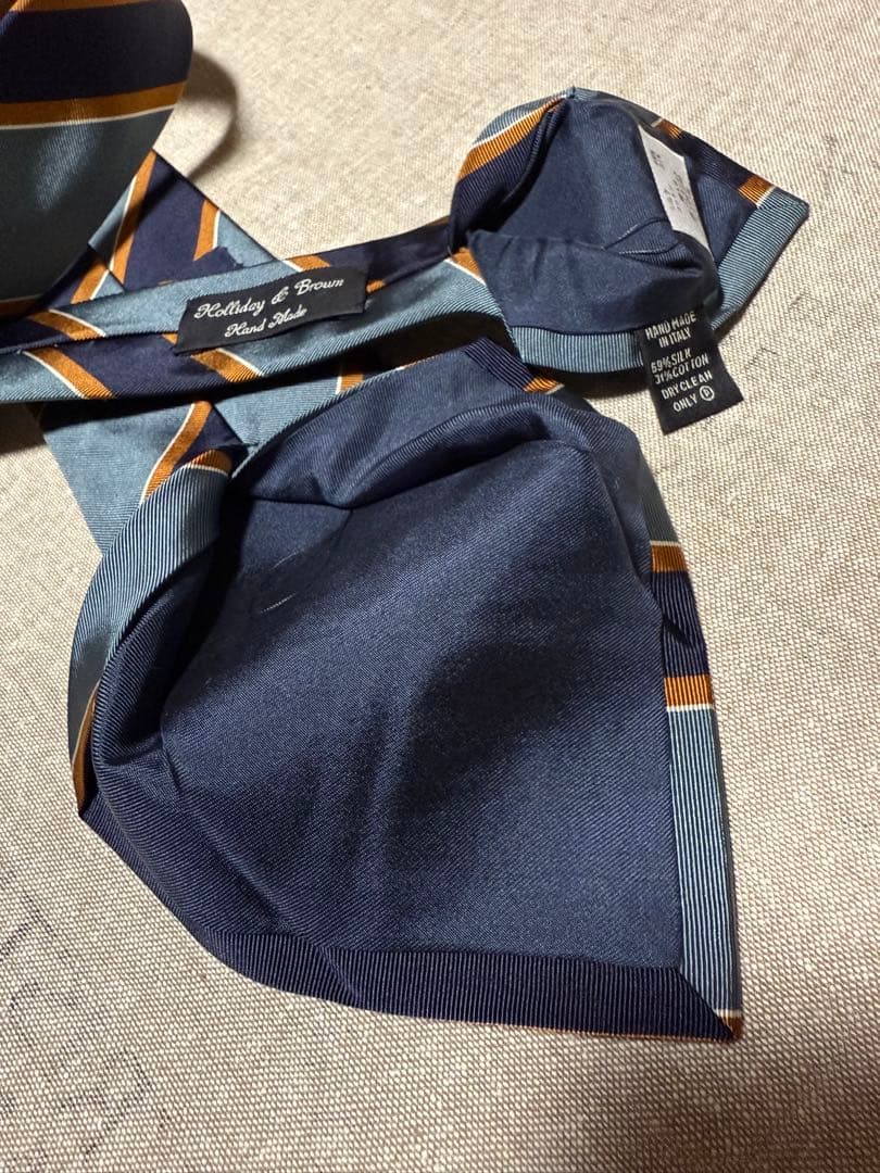 【新品】Holliday & Brown／レジメンタル／アースブルー／ネイビー