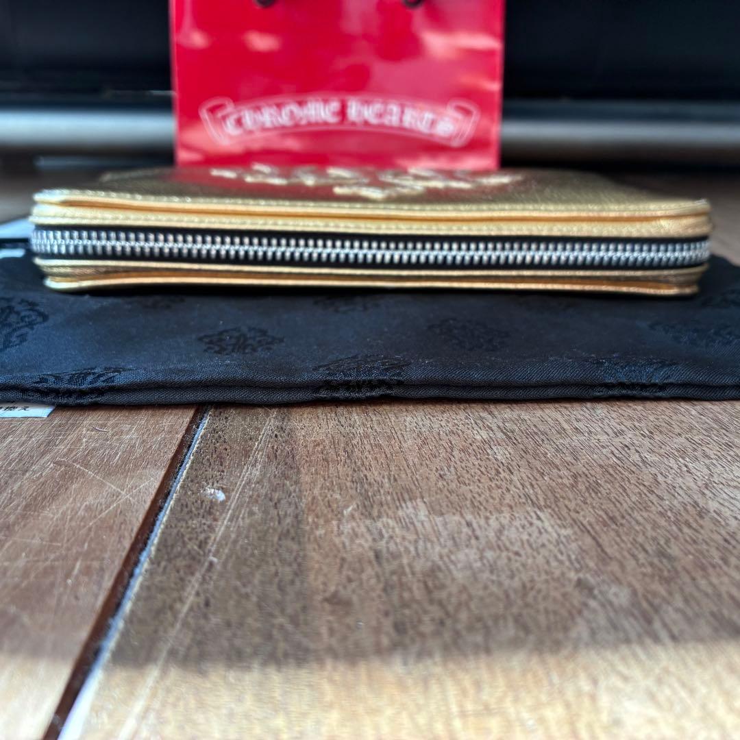 インボイス付きクロムハーツ　rec f zip セメタリークロス　長財布ゴールド