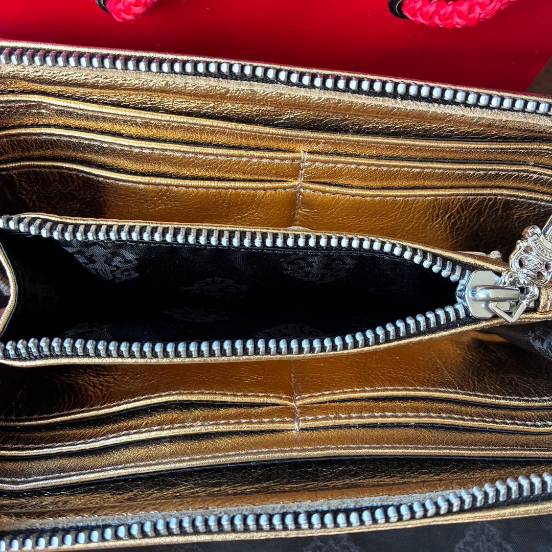 インボイス付きクロムハーツ　rec f zip セメタリークロス　長財布ゴールド