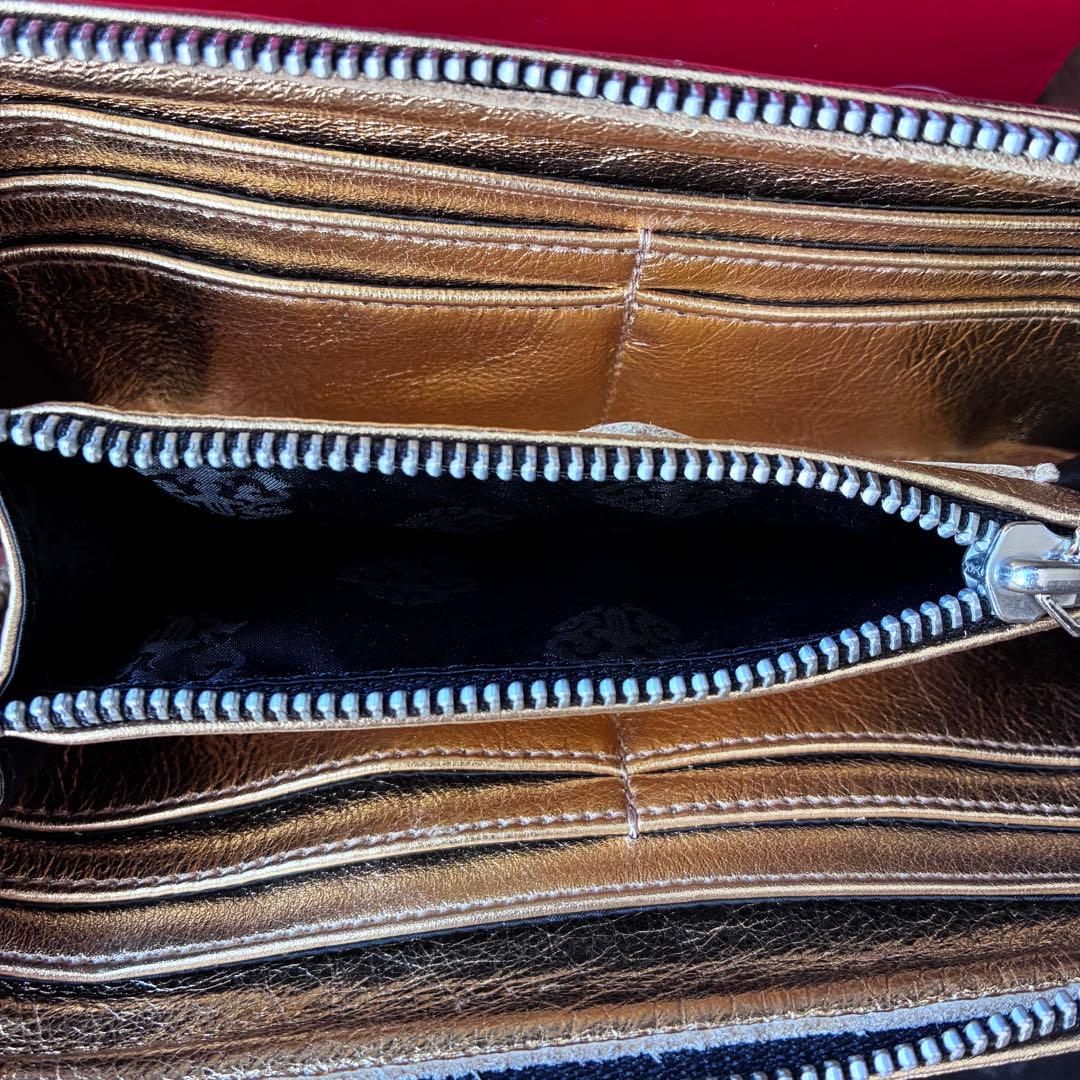 インボイス付きクロムハーツ　rec f zip セメタリークロス　長財布ゴールド