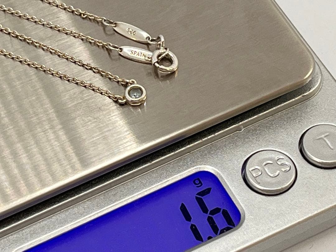 c837 美品　ティファニー　バイザヤード　アクアマリン　ネックレス　925