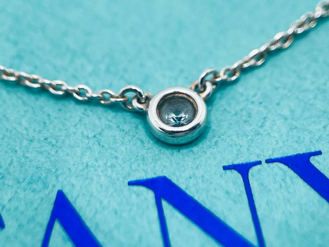c837 美品　ティファニー　バイザヤード　アクアマリン　ネックレス　925