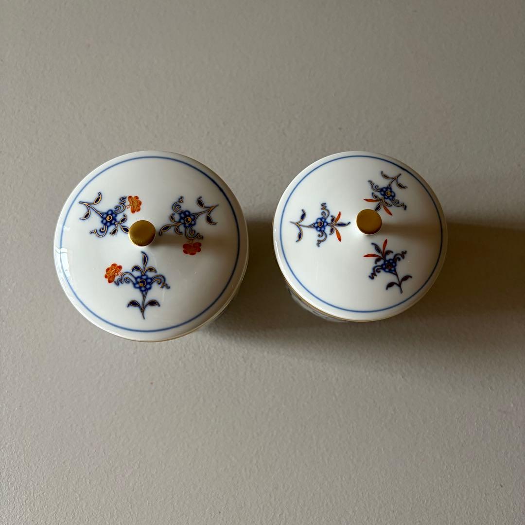 マイセン ブルーオニオン 朱金 レッド ゴールド 湯呑み 蓋付き カップ