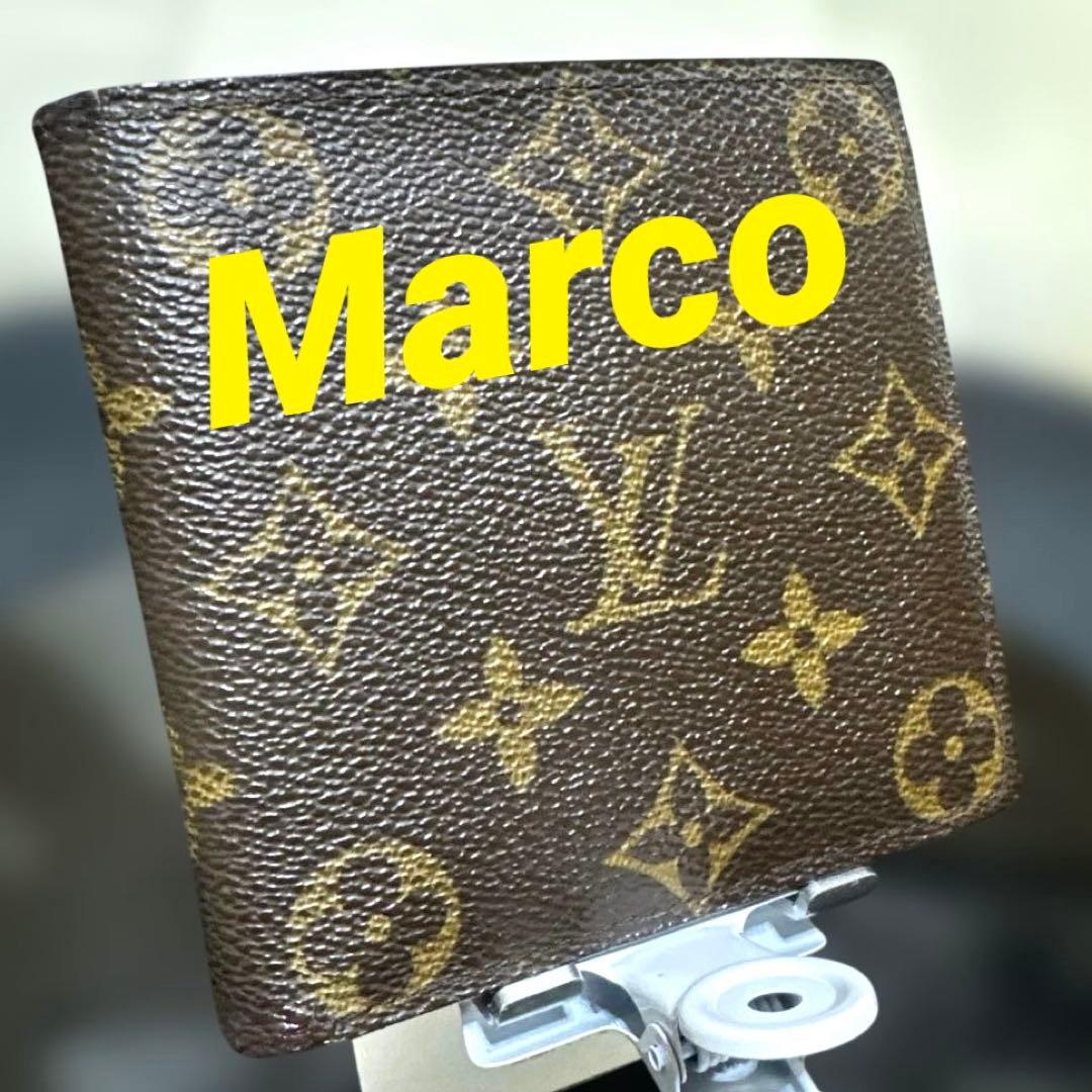 ⑦☆良品 ☆モノグラム♪マルコ☆2つ折り財布★ポケットあり