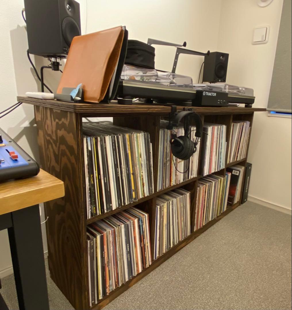 【オーダーメイド】レコード棚兼ターンテーブル台 / レコード600枚以上収納可