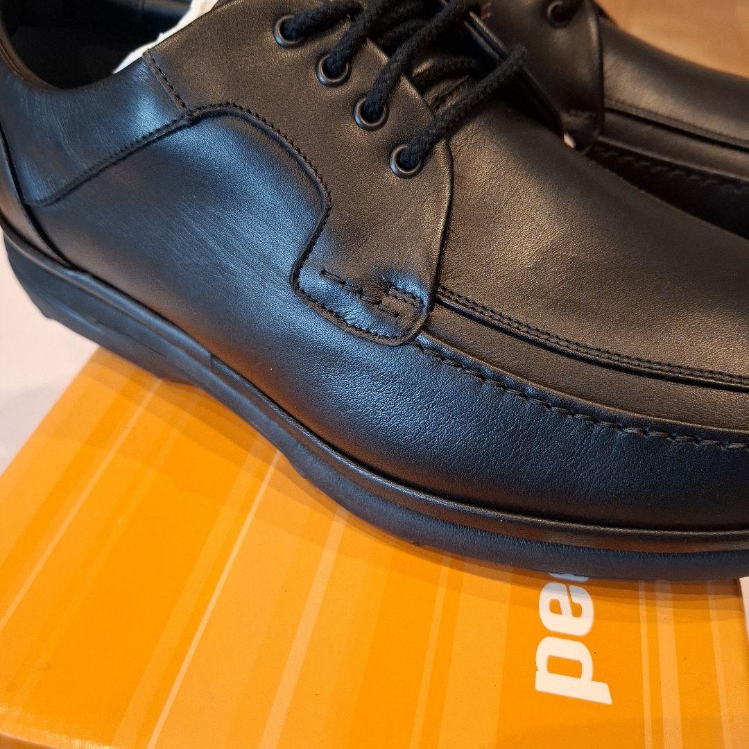 【タグ付】 アシックス Pedala レザースニーカー ブラック 25.0 4E