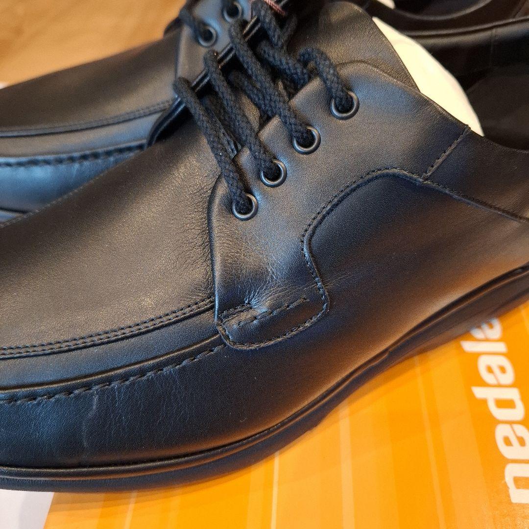 【タグ付】 アシックス Pedala レザースニーカー ブラック 25.0 4E