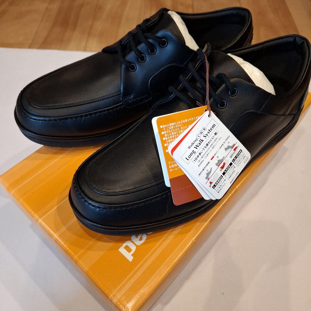 【タグ付】 アシックス Pedala レザースニーカー ブラック 25.0 4E