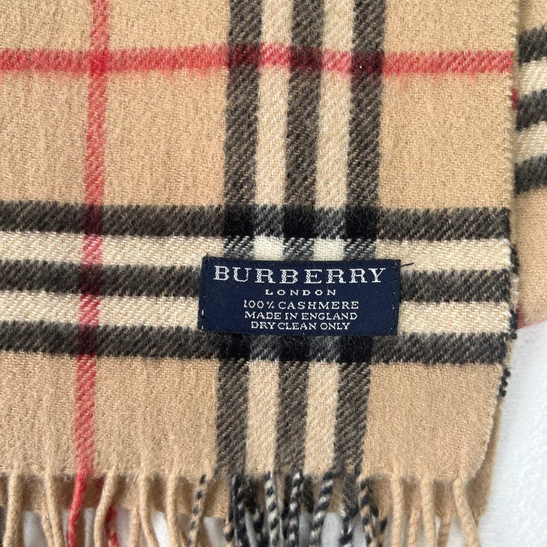 美品✨バーバリーロンドン　カシミヤ100% マフラー　英国製　ノバチェック