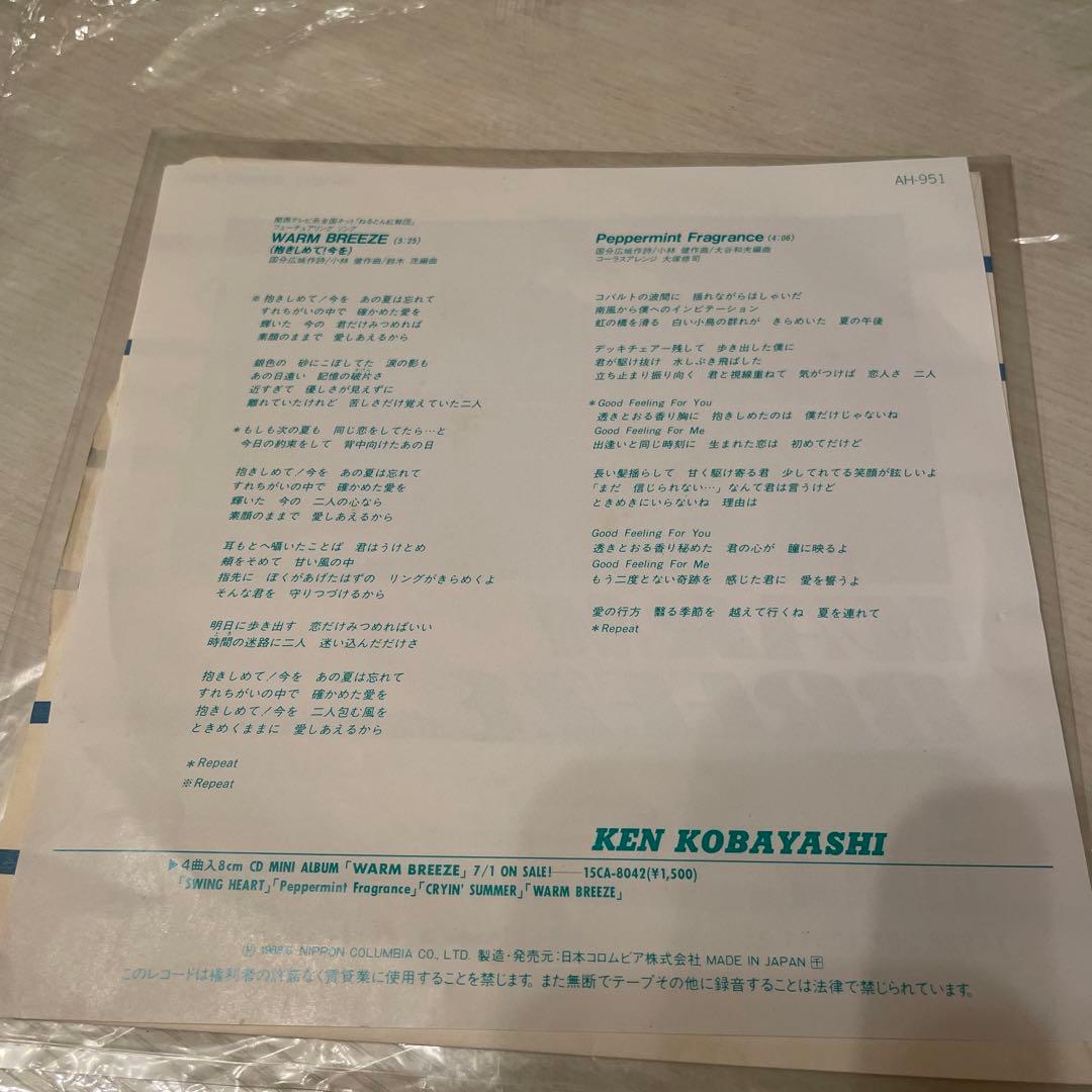 小林健　WARM BREEZE 抱きしめて！今を　EPレコード