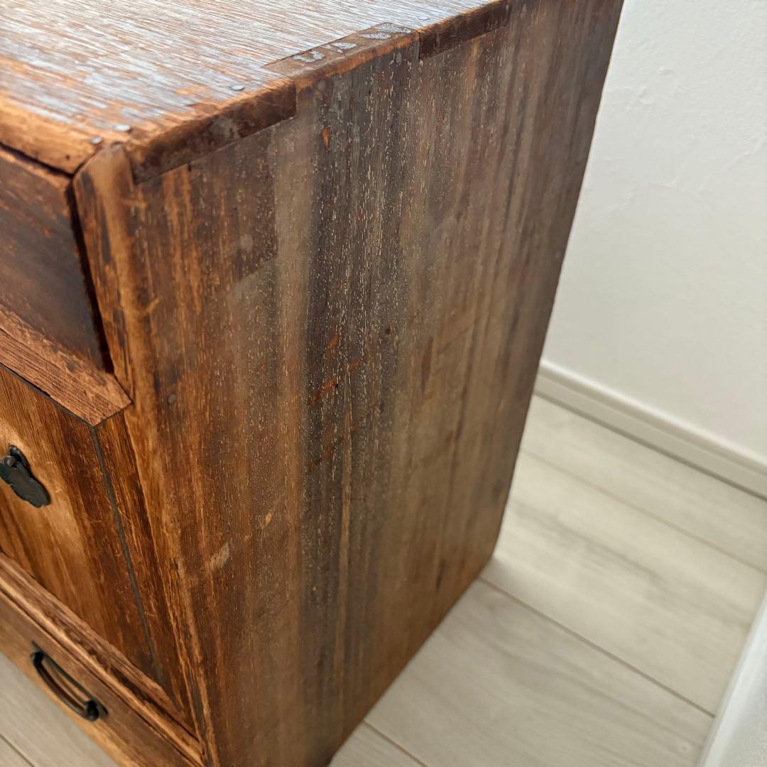 昭和レトロ 小型木製チェスト 引き出し 多収納