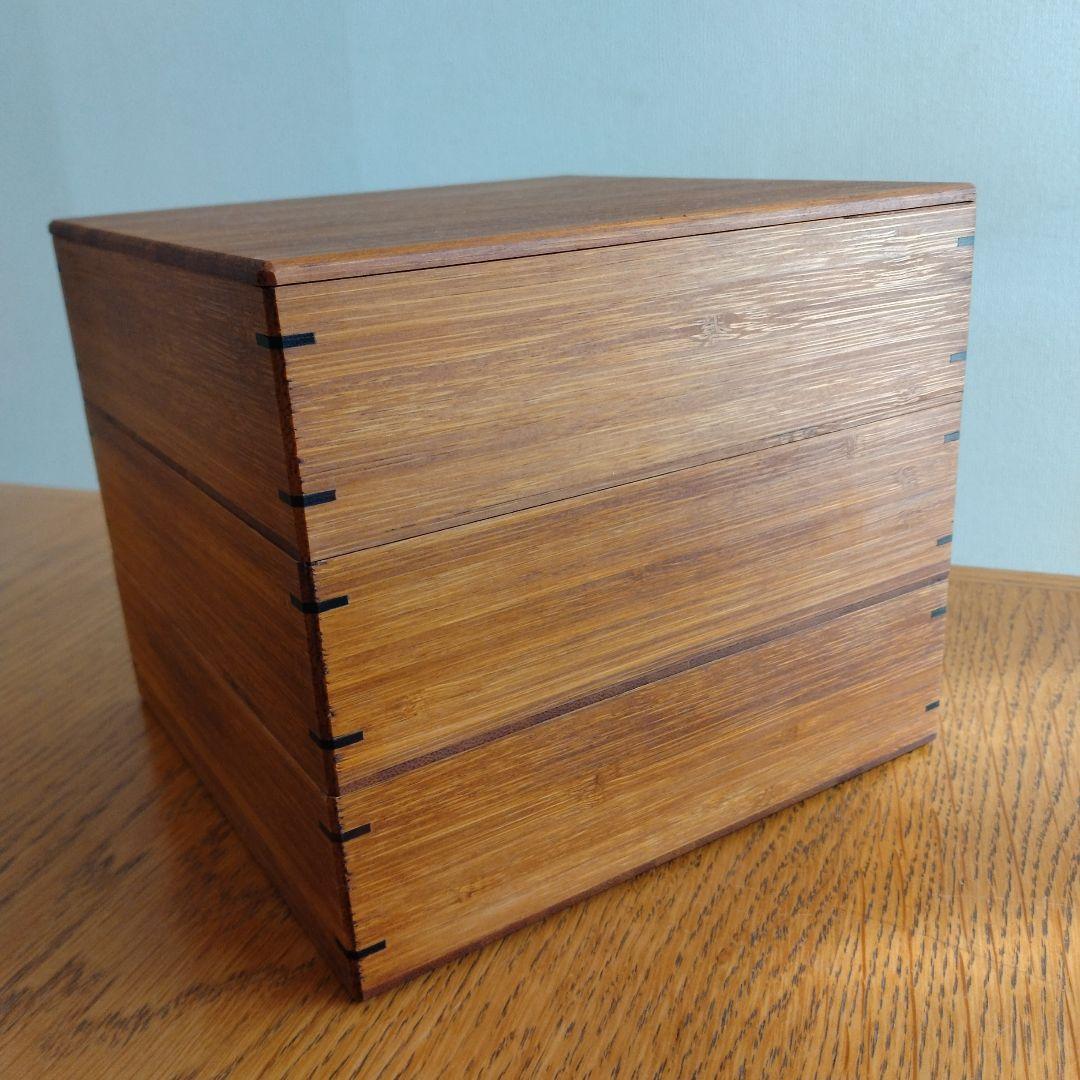 3段重箱 18cm 寄せ竹 拭き漆 竹箱 お重 京都 天然生活