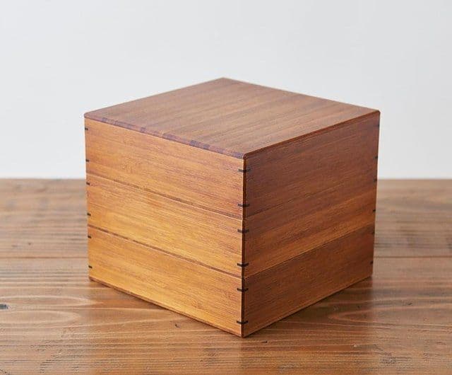 3段重箱 18cm 寄せ竹 拭き漆 竹箱 お重 京都 天然生活