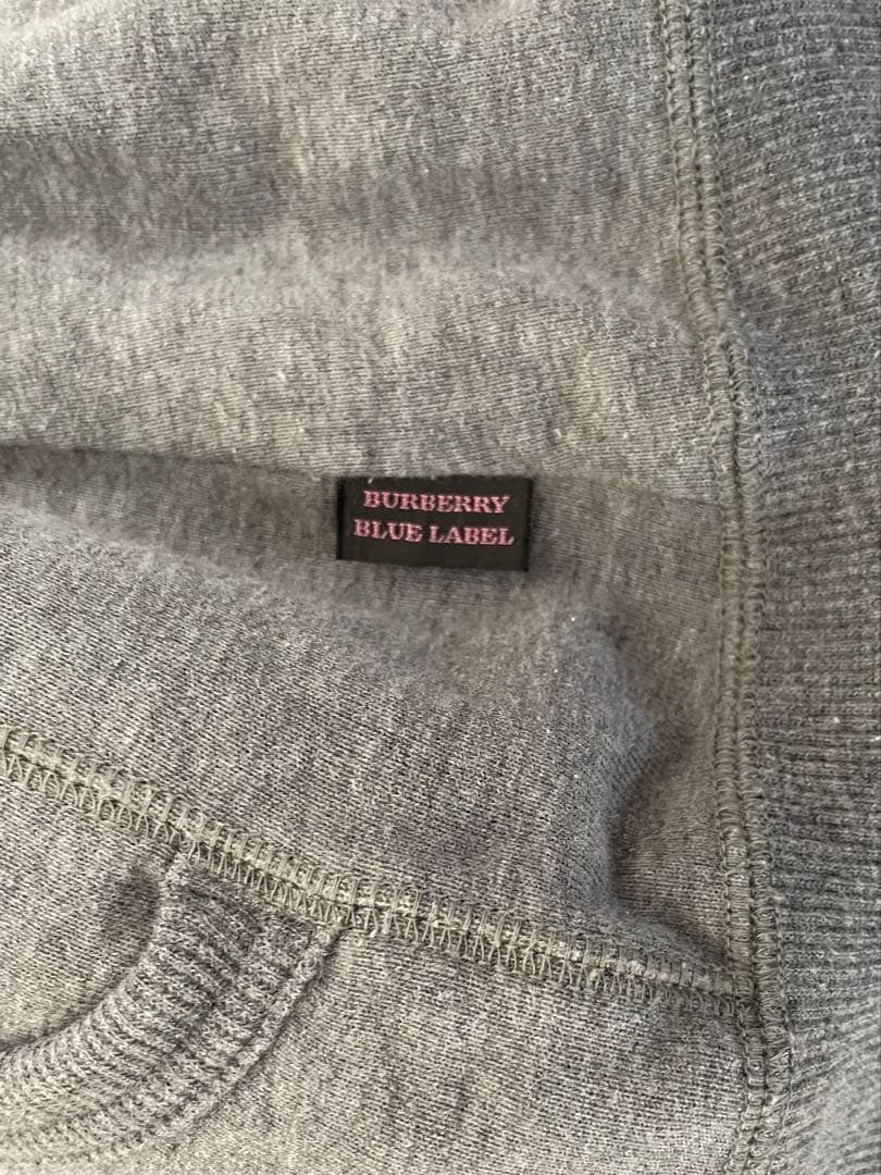 美品✨ Burberry バーバリーブルーレーベル　パーカー　フルジップ　グレー